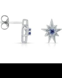 Eva LaRue Fine Jewelry, silver and gemstone 9-pointed star earings