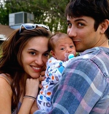 Brendan Michael Coughlin (Tad, Days of our Lives) with girlfriend, Teri and new baby Sawyer Creek
