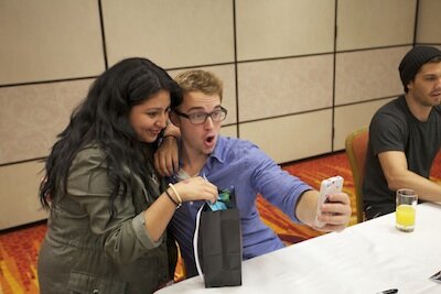 Chandler Massey and one lucky fan! (c)Soapdom/Tyler Furman