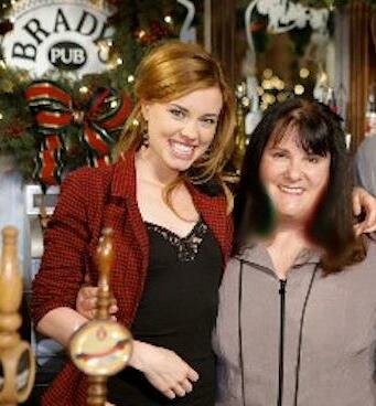 Molly Burnett (Melanie, Days of our Lives) and Soapdom's Linda Marshall-Smith at the Brady Pub for Christmas!
