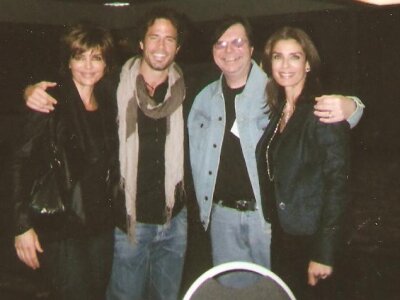 Lisa Rinna (Billie), Shawn Christian (Daniel), Soapdom's Mark Wilows, Kristian Alfonso (Hope) (c)Soapdom/Carol Kozlowski