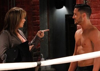 Nancy Lee Grahn (Alexix) with Val Chmerkovskiy (c)ABC