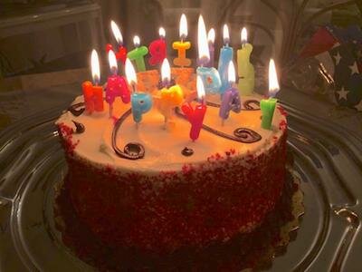 birthday cake and candles
